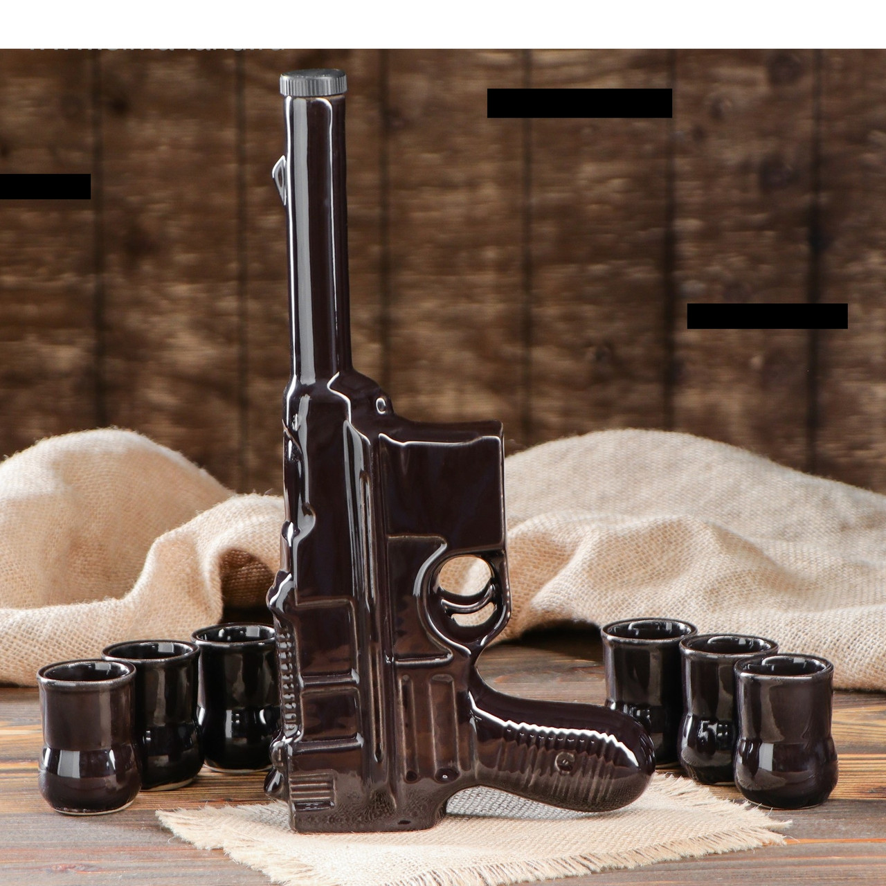 Набор для коньяка "Пистолет Маузер", 7 предметов в наборе (0,5/0,05 л). - фото 1 - id-p143270199
