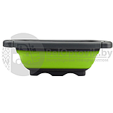 Складной силиконовый дуршлаг на мойку с выдвижными ручками Зеленый, фото 6