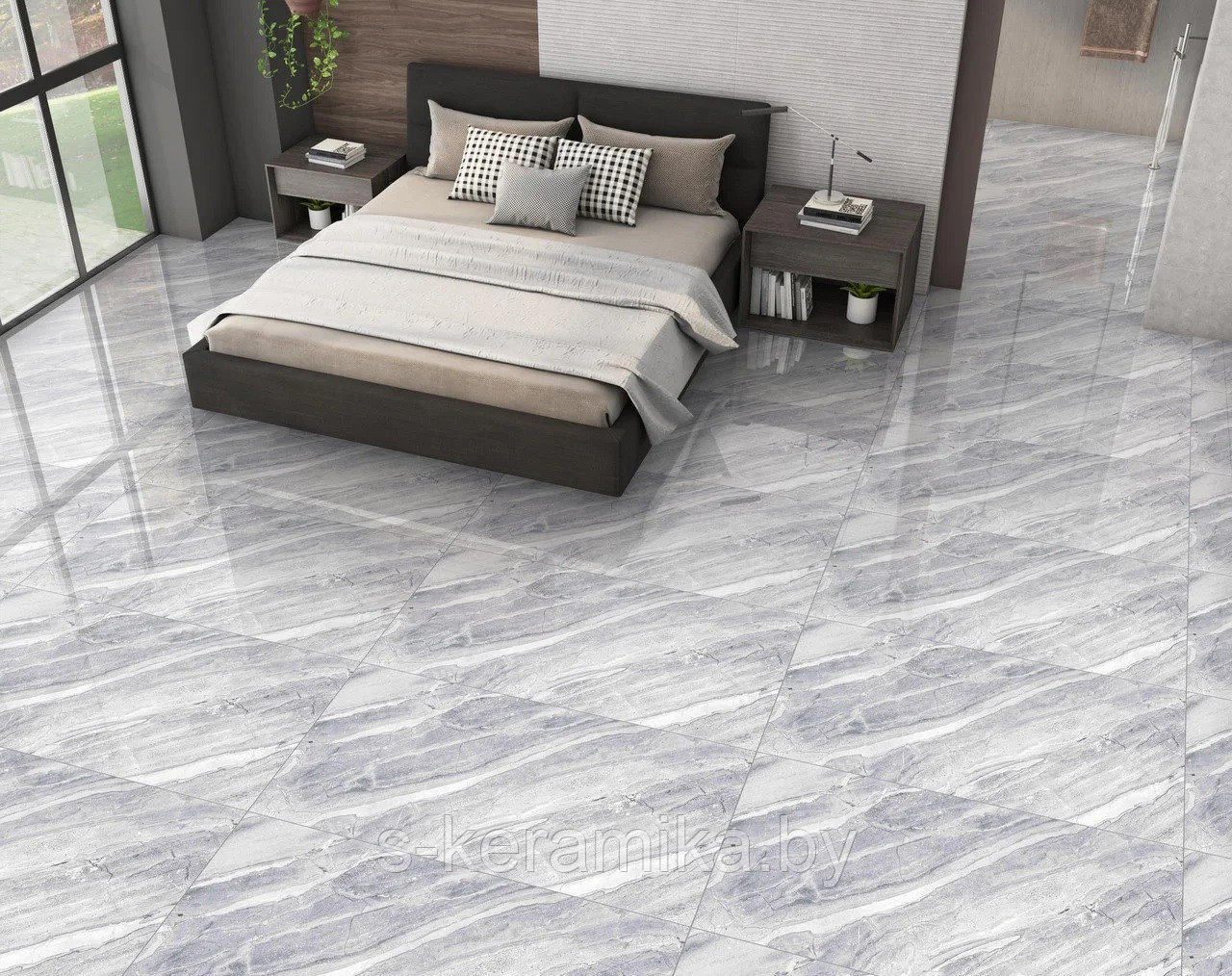 Керамогранит Индия Gres Daina grey polished 120х60 см