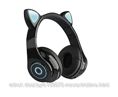 Беспроводные наушники с ушками и подсветкой Cat Ear CXT-B39 Черные