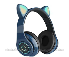 Беспроводные наушники с ушками и подсветкой Cat Ear CXT-B39 Синие