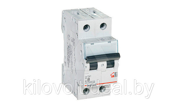 Авт. выключатель Legrand TX3, 2P, 16A, хар-ка B, 6kA, 2M403986