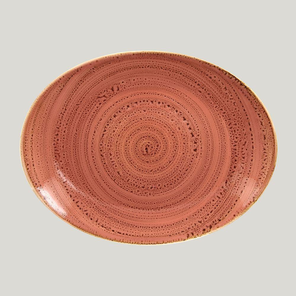 Овальная тарелка RAK Porcelain Twirl Coral 36*27 см - фото 1 - id-p143294504