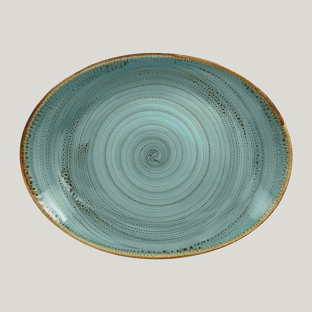 Овальная тарелка RAK Porcelain Twirl Lagoon 36*27 см