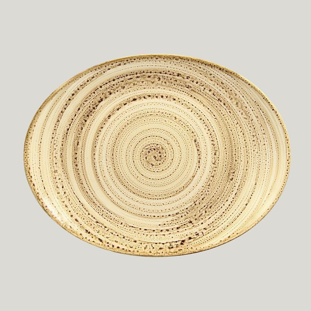 Овальная тарелка RAK Porcelain Twirl Beach 32*23 см