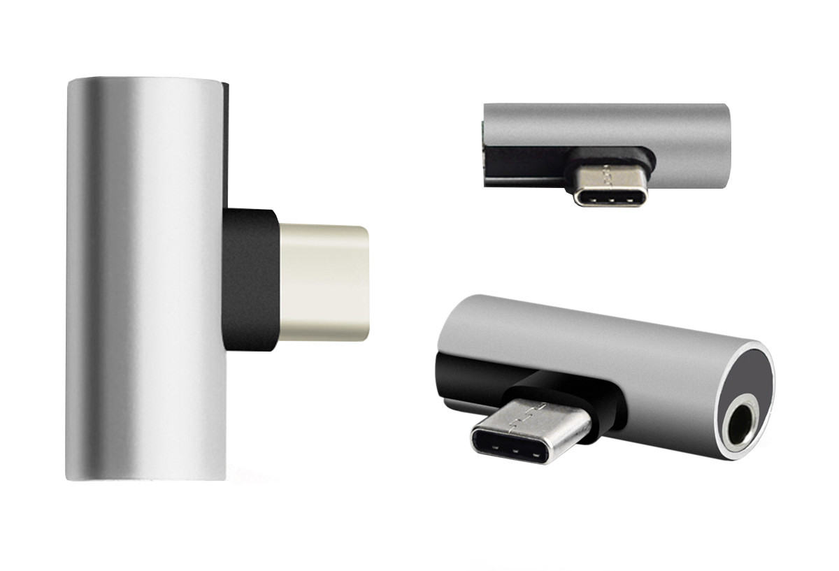 Адаптер - переходник SiPL USB Type C / USB Type C и Jack 3,5 мм (зарядка+наушники) - фото 2 - id-p143311641