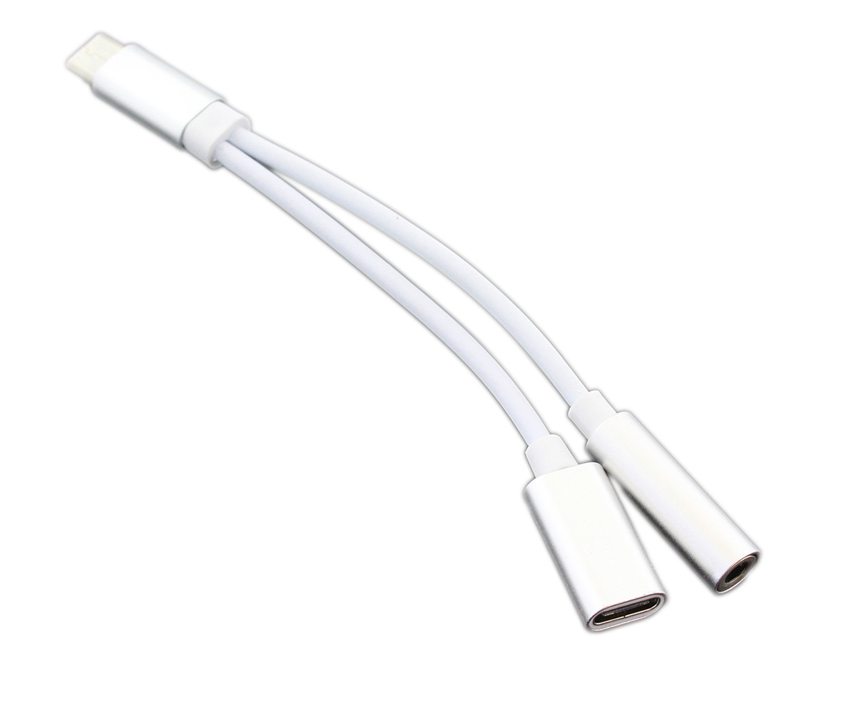 Провод-адаптер переходник SiPL USB Type C / USB Type C и Jack 3,5 мм (зарядка+наушники) - фото 2 - id-p143311656