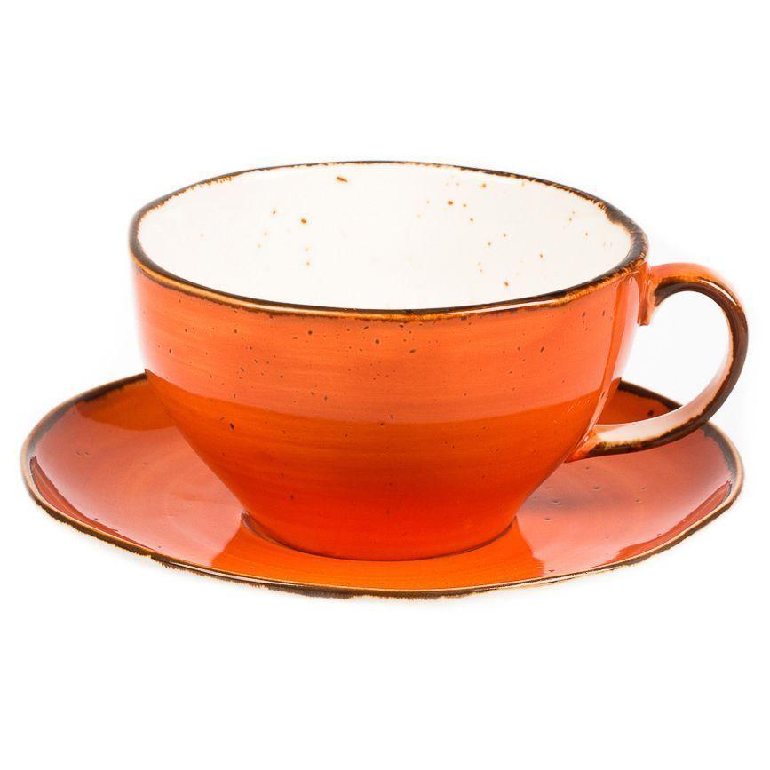 Чашка с блюдцем Fusion Orange Sky 375 мл, P.L. Proff Cuisine - фото 1 - id-p143292834