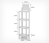 Торговый стеллаж Универсал_Мини белый (1610х460х285мм) 4 полки, фото 3