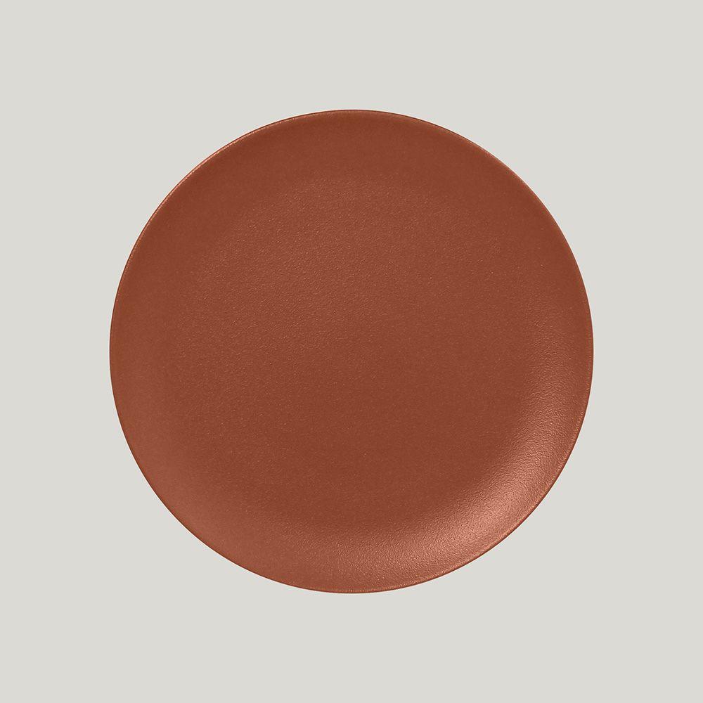 Тарелка RAK Porcelain NeoFusion Terra круглая плоская 24 см, терракотовый цвет - фото 1 - id-p143293836