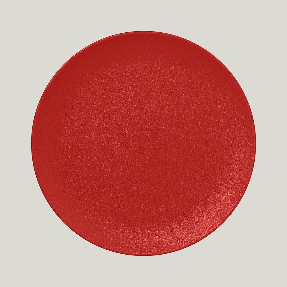 Тарелка RAK Porcelain Neofusion Ember круглая плоская 27 см, алый цвет