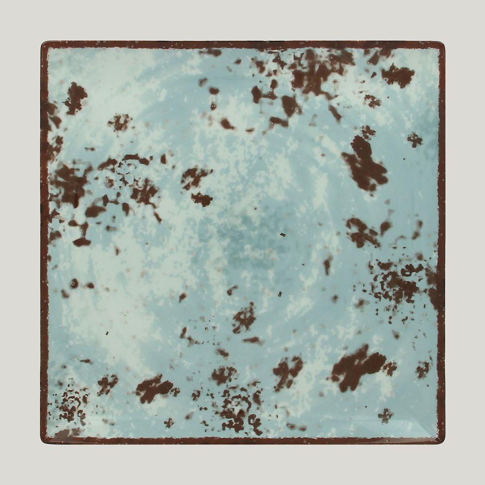Тарелка RAK Porcelain Peppery квадратная плоская 25*25 см, голубой цвет