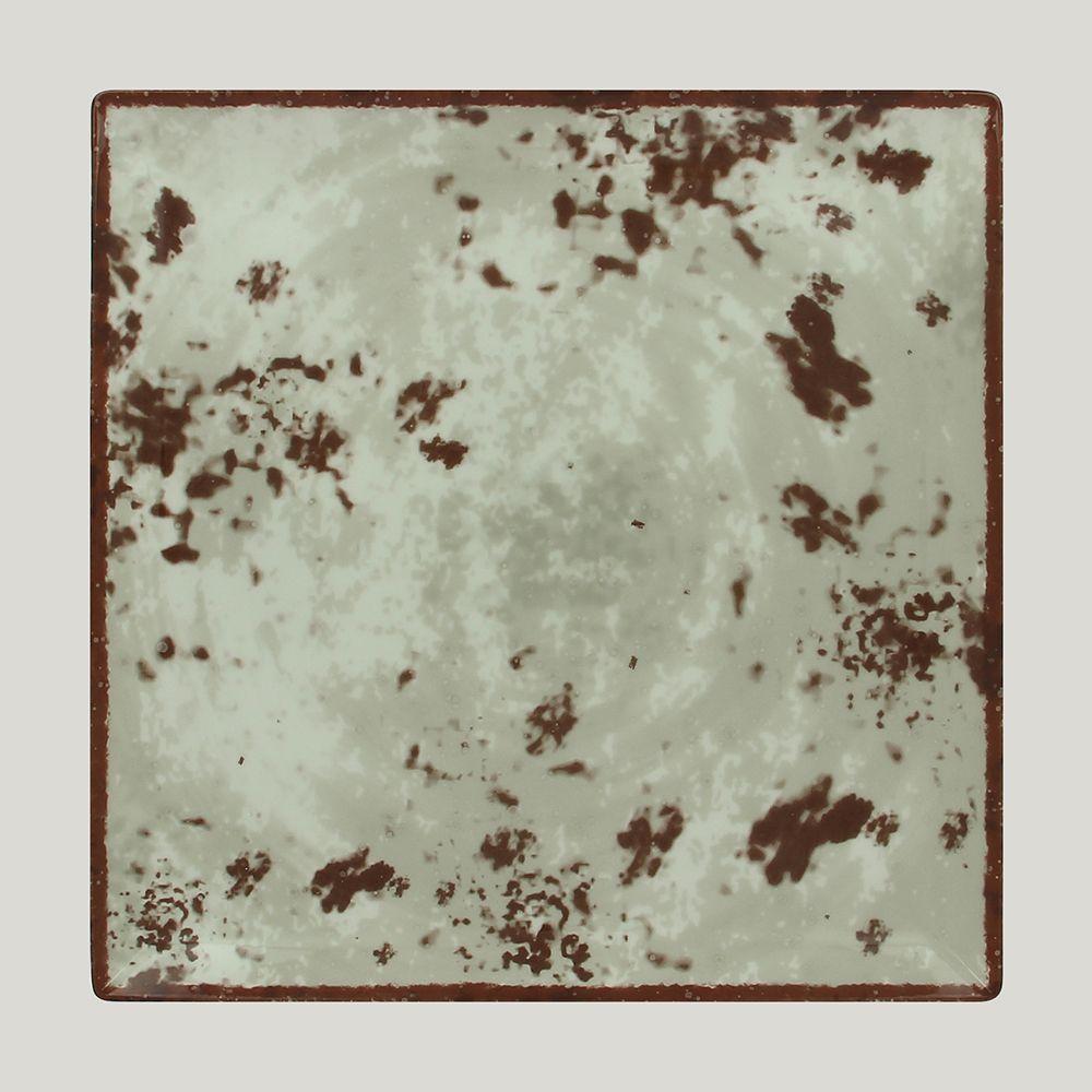 Тарелка RAK Porcelain Peppery квадратная плоская 25*25 см, серый цвет - фото 1 - id-p143293884