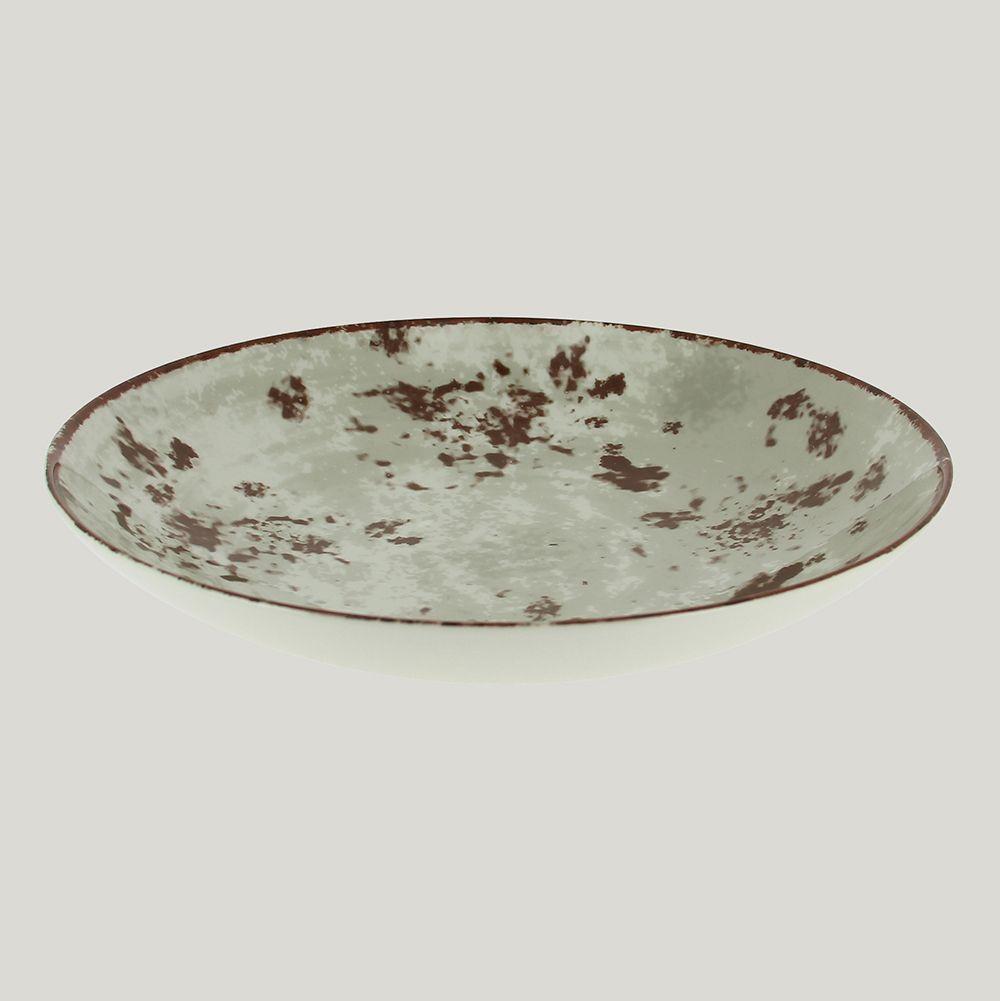 Тарелка RAK Porcelain Peppery Coupe круглая глубокая 1,2 л, d 26 см, серый цвет