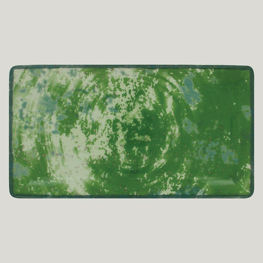 Тарелка RAK Porcelain Peppery прямоугольная плоская 33*18 см, зеленый цвет - фото 1 - id-p143293901