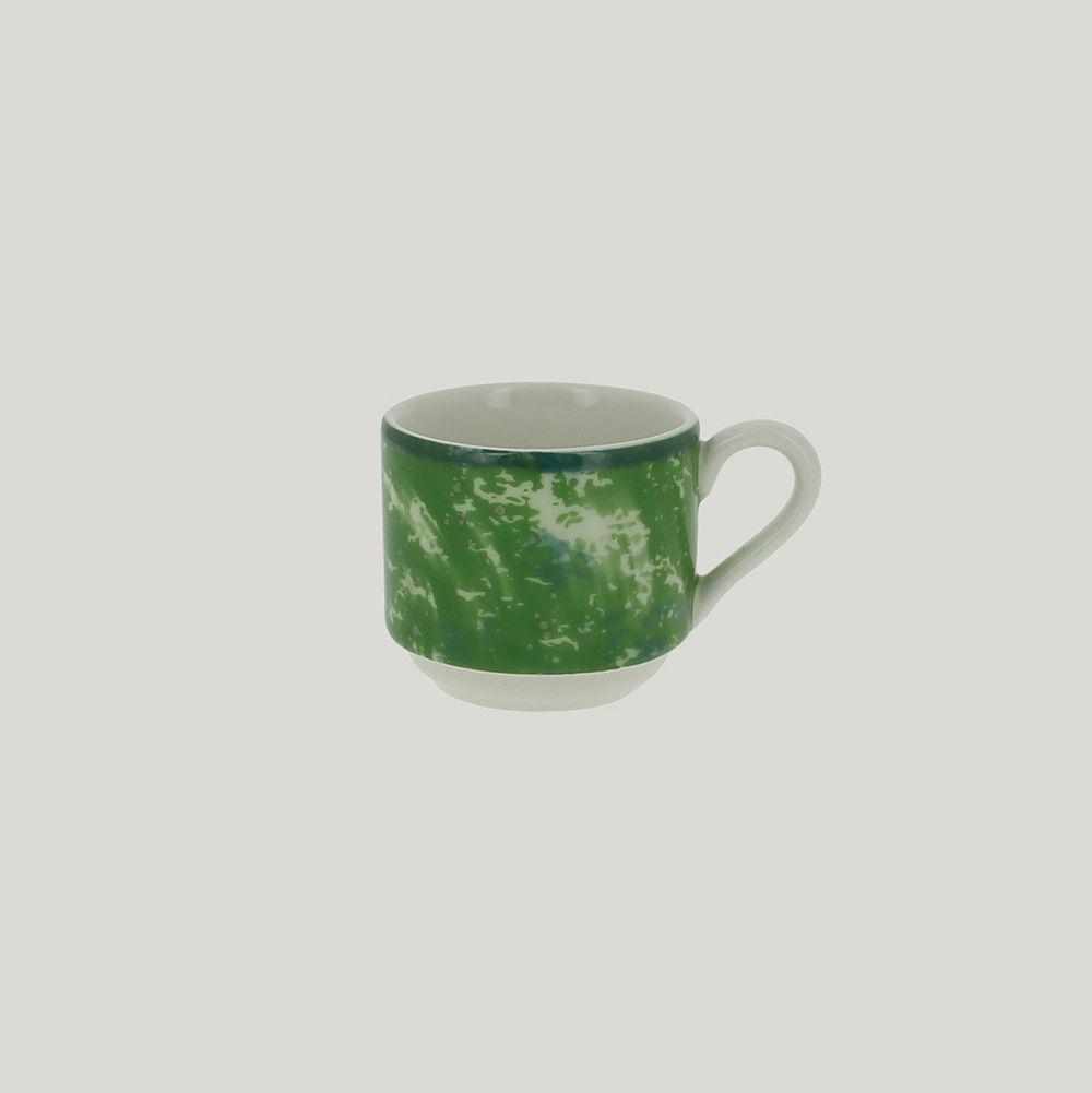 Чашка для эспрессо RAK Porcelain Peppery 90 мл штабелируемая, зеленый цвет - фото 1 - id-p143293912