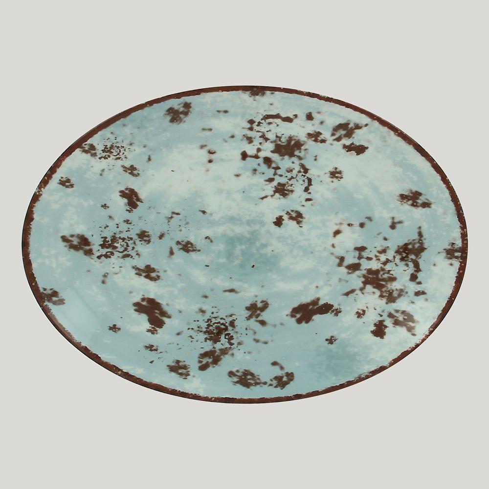 Тарелка RAK Porcelain Peppery овальная плоская 32*23 см, голубой цвет - фото 1 - id-p143293932