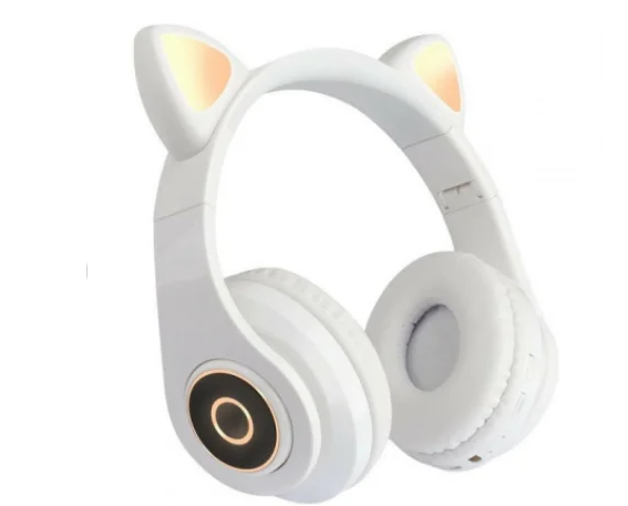 Беспроводные наушники с ушками и подсветкой Cat Ear CXT-B39 Белые