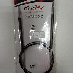 Спицы KnitPro , круговые 100см 5
мм карбоновые гибкая леска