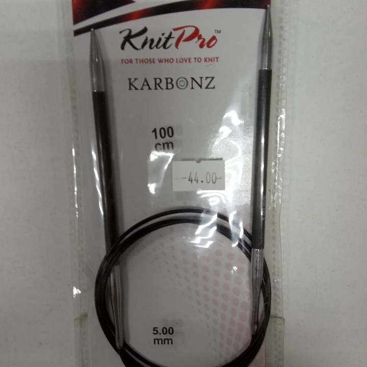 Спицы KnitPro , круговые 100см 5 мм карбоновые гибкая леска - фото 1 - id-p143396851