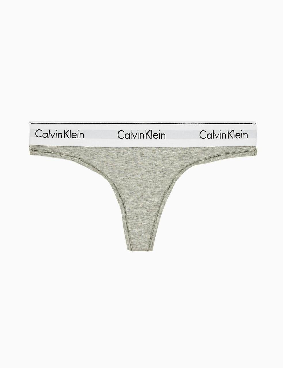 Женские трусы стринги Calvin Klein серые