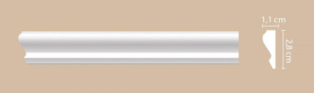 Молдинг гладкий DECOMASTER A032 (28*11*2000мм)