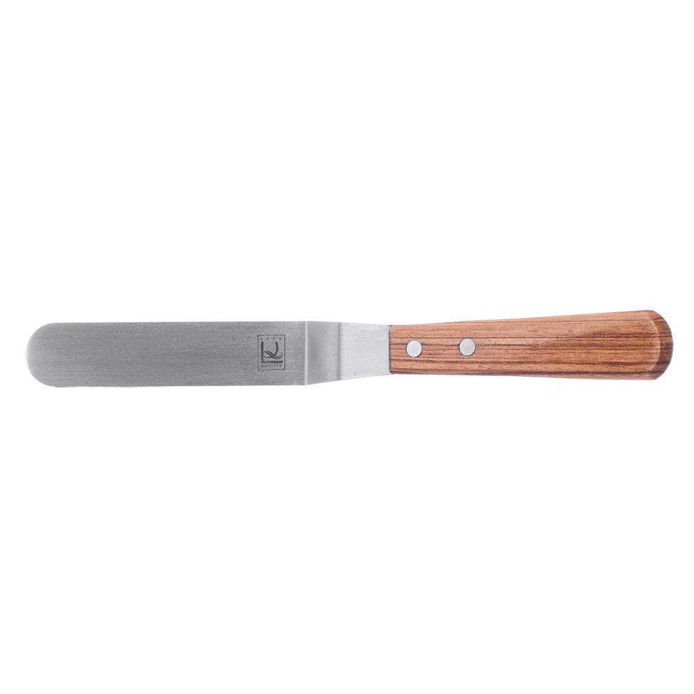 Нож-лопатка кондитерская металлическая с деревянной ручкой, изогнутая, 10 см, P.L. - Proff Chef Line - фото 1 - id-p143414145