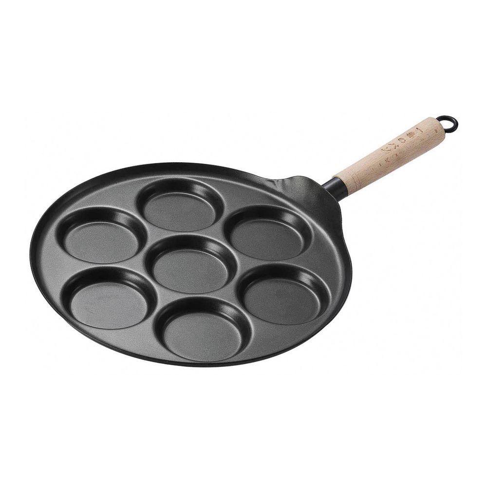 Сковорода для оладьев на 7 шт, 31 см, углеродистая сталь, индукция, P.L. Proff Cuisine - фото 1 - id-p143412035