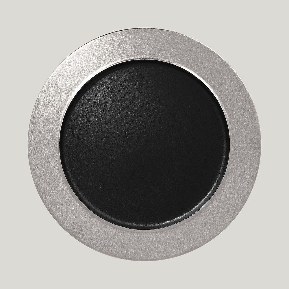 Тарелка RAK Porcelain MetalFusion Silver мелкая с бортом 32 см