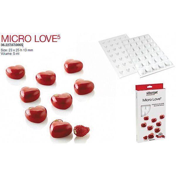 Форма кондитерская Silikomart MICRO LOVE 5, силикон, ячейки 23*25*13 мм - фото 1 - id-p143413215