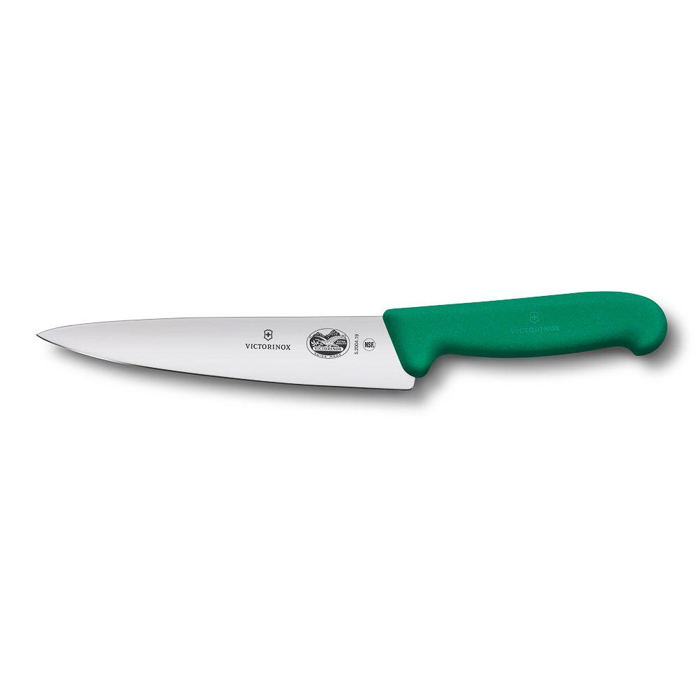 Универсальный нож Victorinox Fibrox 19 см, ручка фиброкс зеленая - фото 1 - id-p143412237