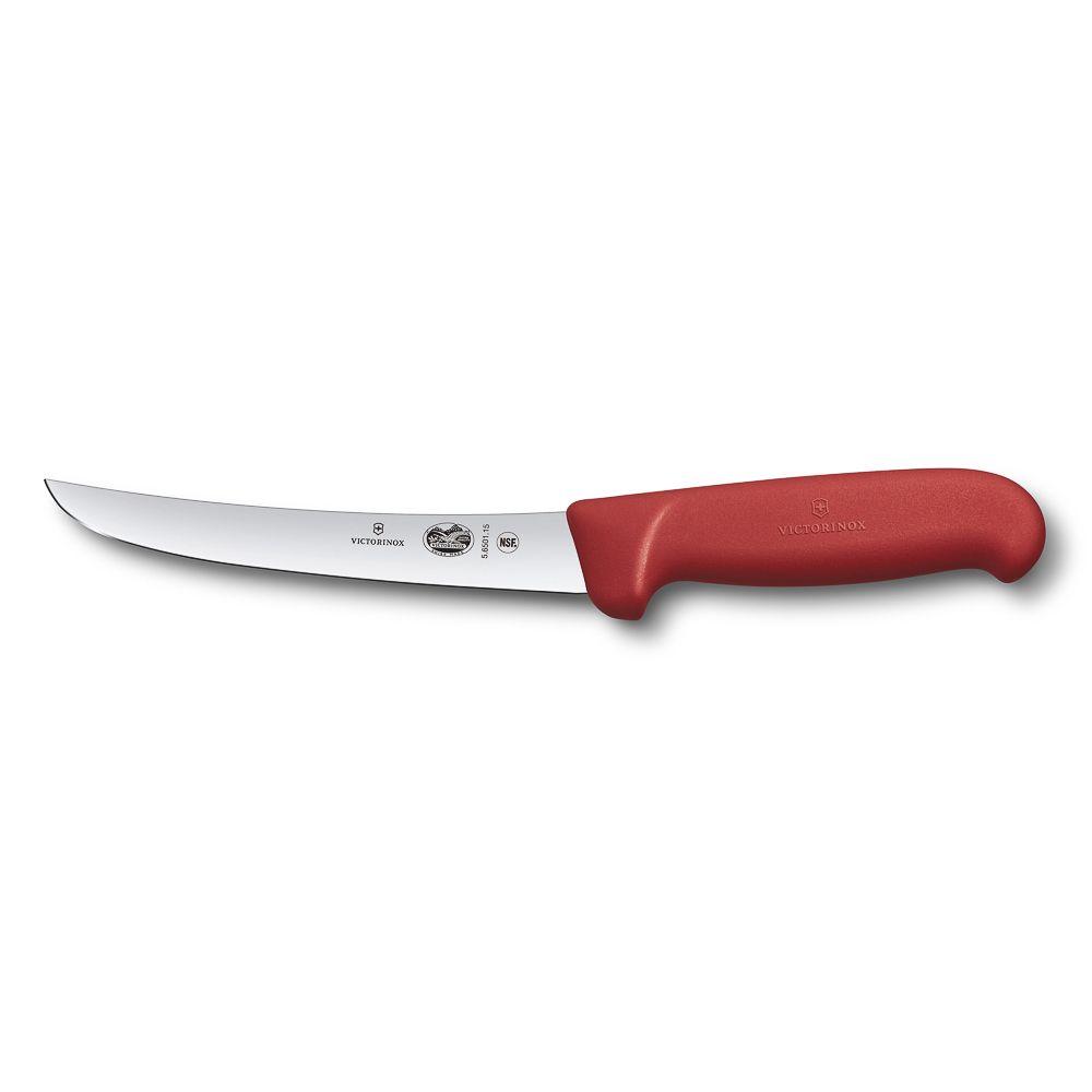 Нож обвалочный Victorinox Fibrox 15 см изогнутый, ручка фиброкс красная - фото 1 - id-p143412275
