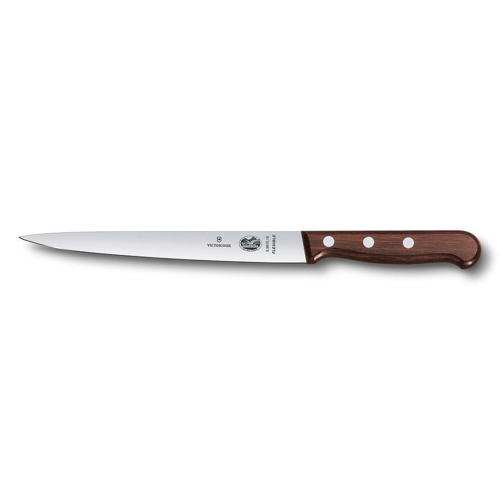 Нож филейный Victorinox Rosewood, супер-гибкое лезвие, 18 см, ручка розовое дерево - фото 1 - id-p143412308