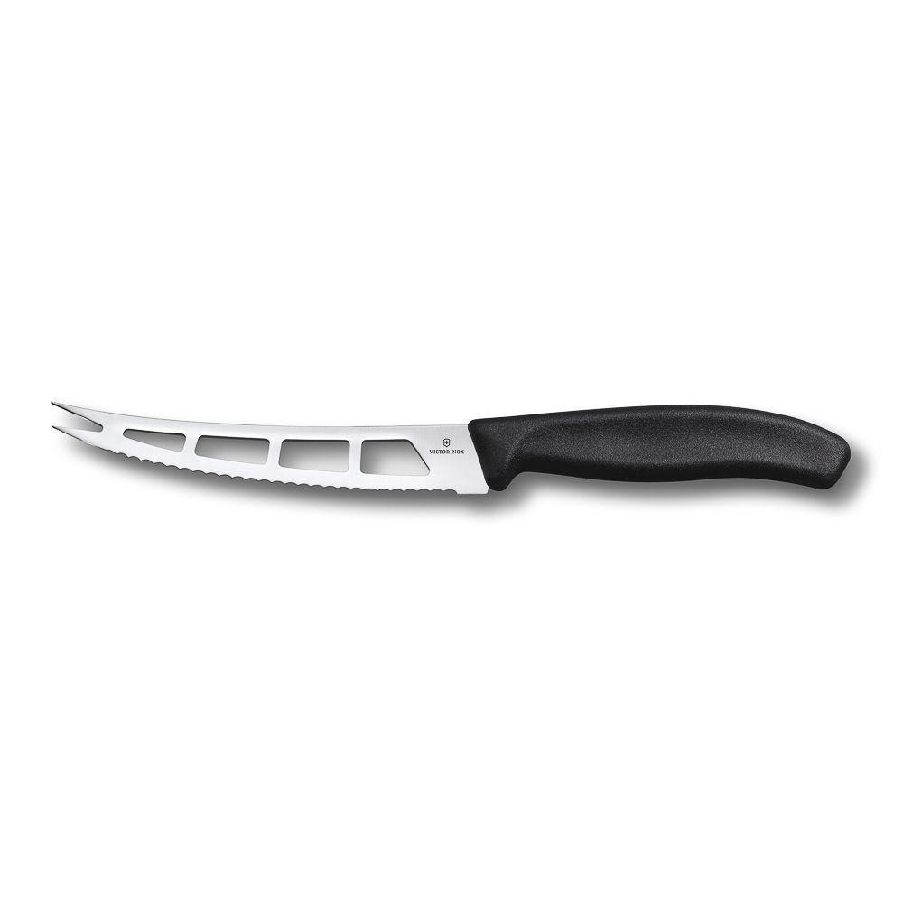 Нож Victorinox для мягких сыров 13 см, волнистое лезвие с отверстием - фото 1 - id-p143412382
