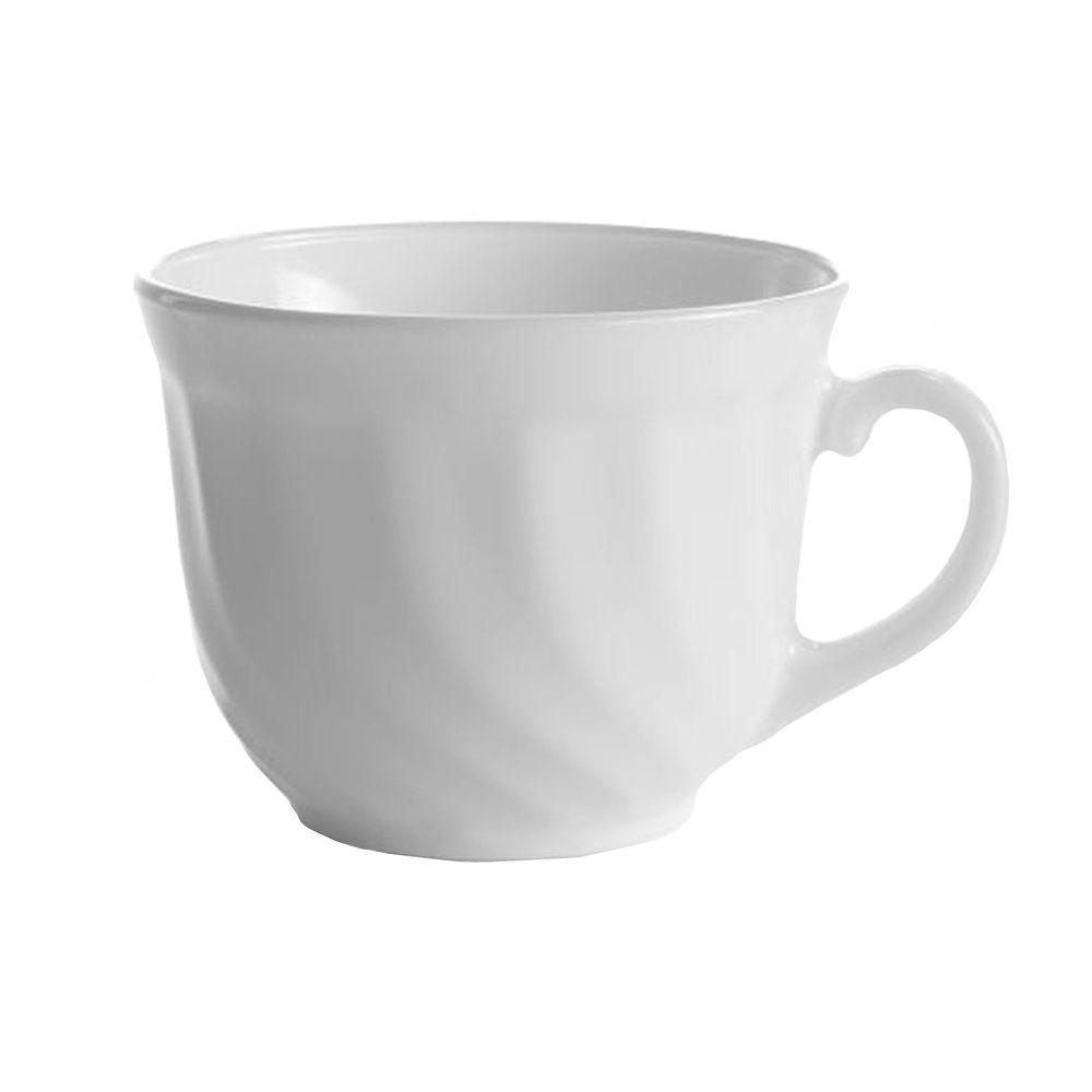 Чашка чайная Luminarc Trianon 180 мл, d 8,5 см, h 6,5 см, l 10,5 см, стеклокерамика, белый цвет, ARC - фото 1 - id-p143418085