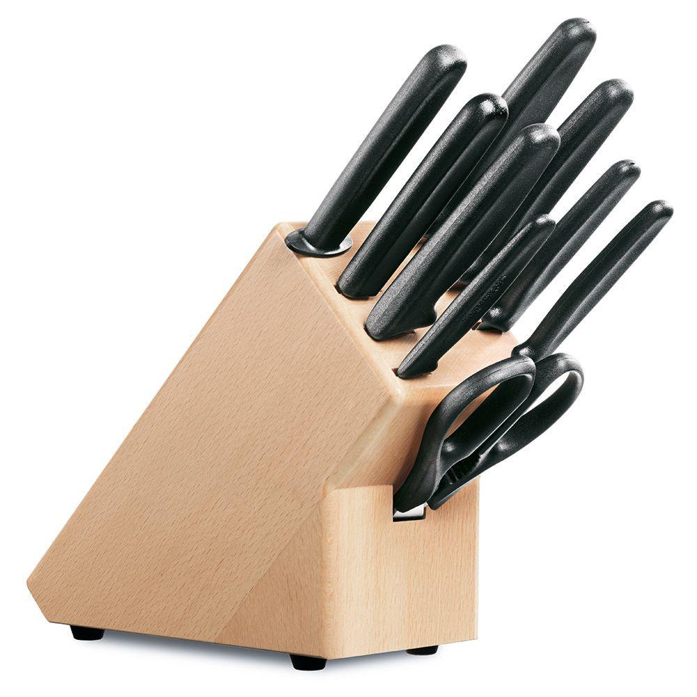 Набор ножей Victorinox на деревянной подставке, 9 шт, h 28 см - фото 1 - id-p143412407