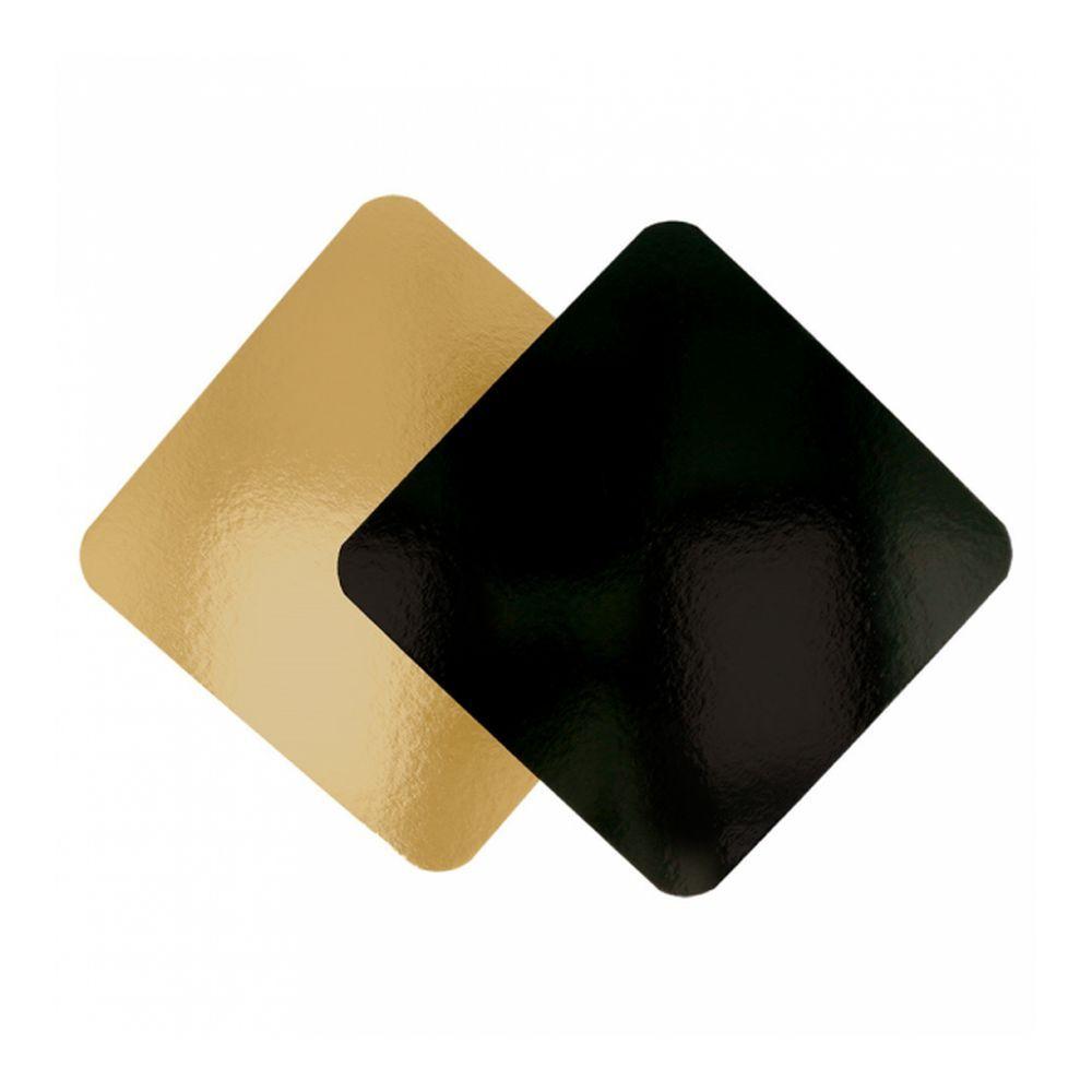 Подложка кондитерская двусторонняя 20*20 см, золотая/черная, картон, 50 шт - фото 1 - id-p143414753