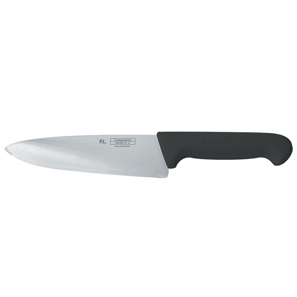 Шеф-нож PRO-Line 20 см, черная пластиковая ручка, P.L. Proff Cuisine - фото 1 - id-p143412446