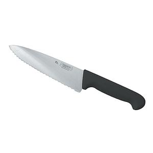 Нож PRO-Line поварской 20 см, черная пластиковая ручка, волнистое лезвие, P.L. Proff Cuisine