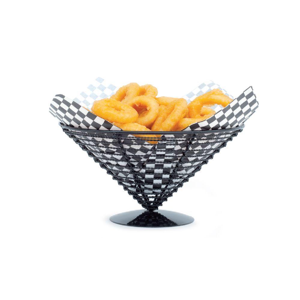 Корзинка конусная для картофеля фри, 23*12,5 см, черная, сталь - фото 1 - id-p143414811