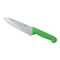 Нож PRO-Line поварской 25 см, зеленая пластиковая ручка, волнистое лезвие, P.L. Proff Cuisine
