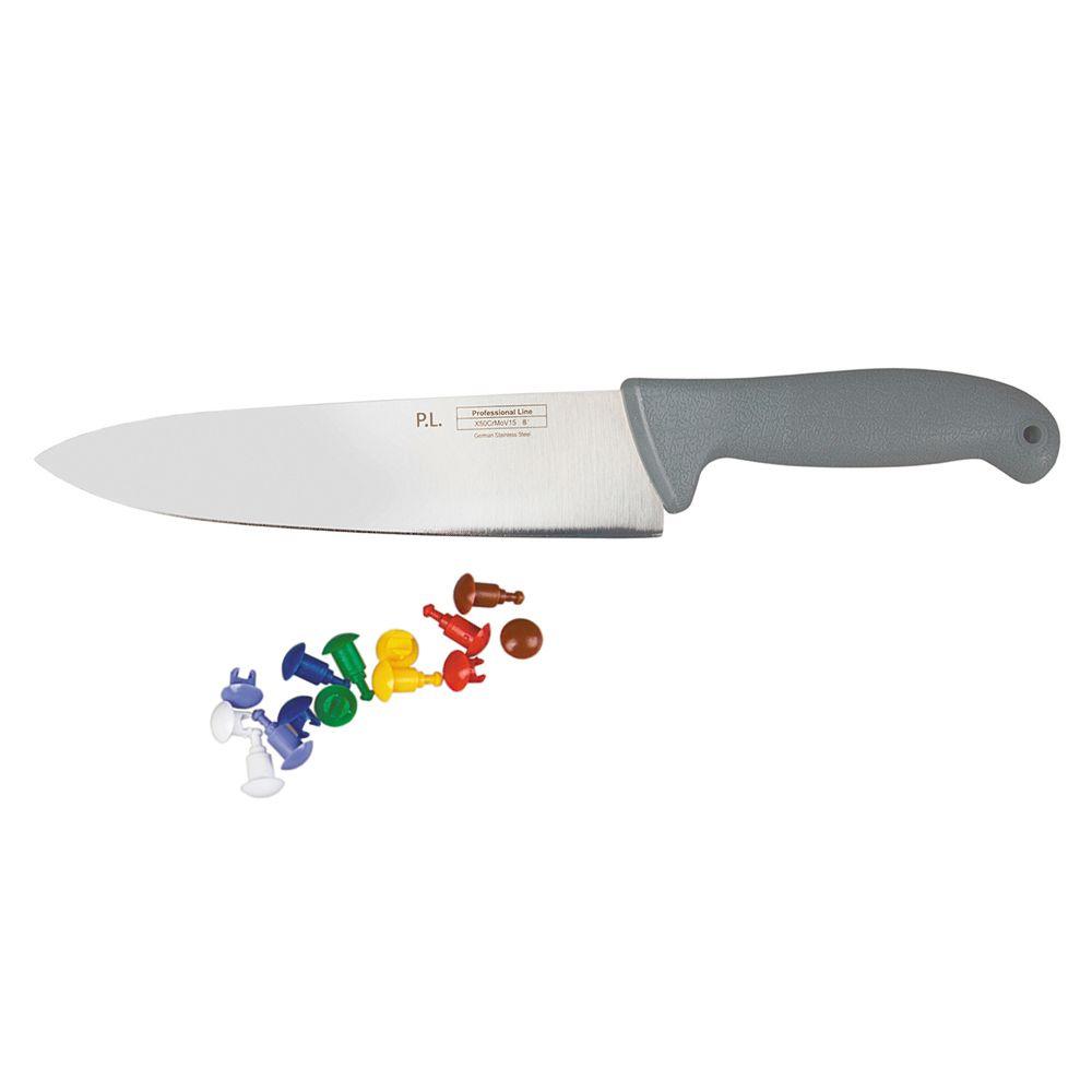 Шеф-нож PRO-Line с цветными кнопками 15 см, серая пластиковая ручка, P.L. Proff Cuisine - фото 1 - id-p143412471