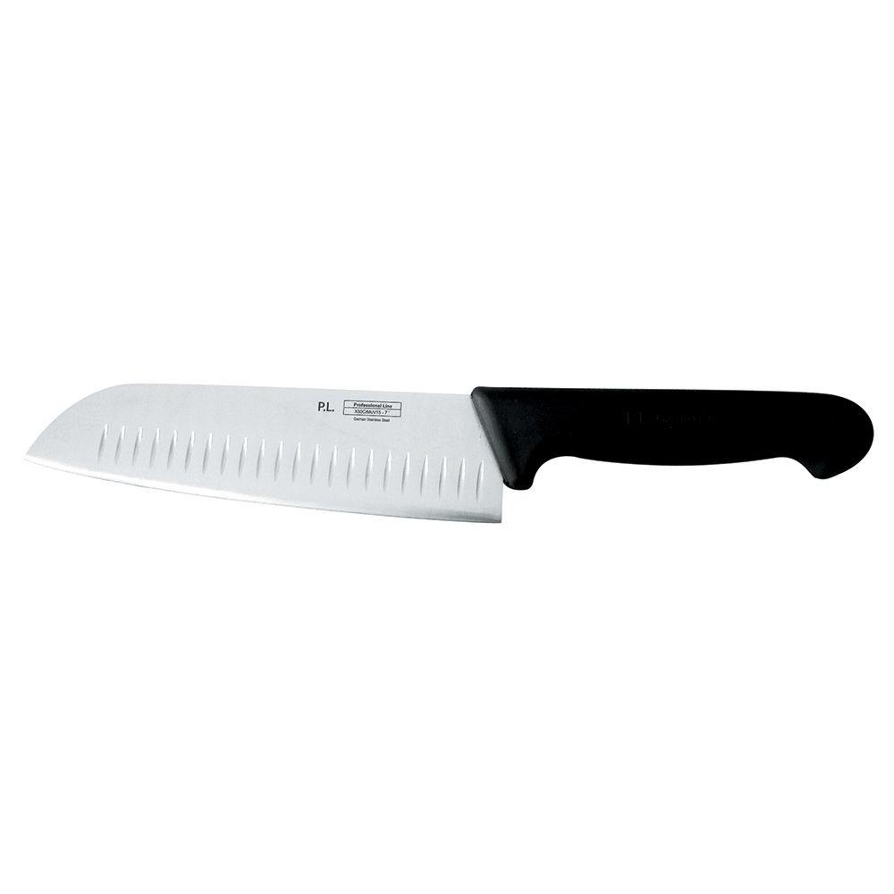 Шеф-нож PRO-Line "Сантоку" 17,5 см, ручка пластиковая черная, P.L. Proff Cuisine - фото 1 - id-p143412484