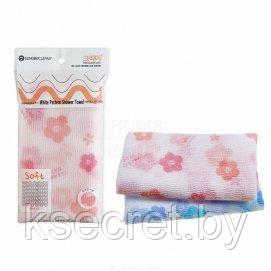 SB CLEAN&BEAUTY Мочалка для душа (28х95) White Pattern Shower Towel 1шт - фото 1 - id-p143421596