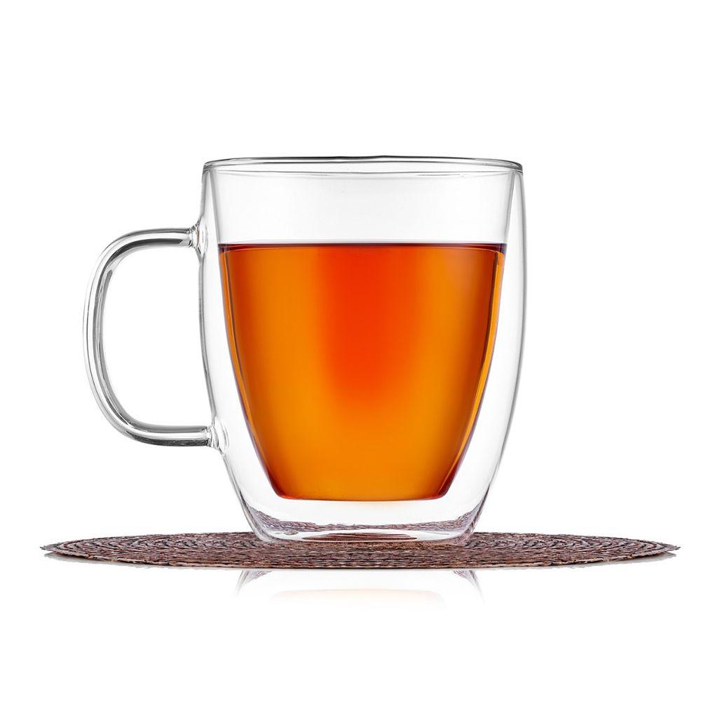 Кружка с двойными стенками для чая и кофе,термостекло. 475 мл, PL - фото 1 - id-p143419884