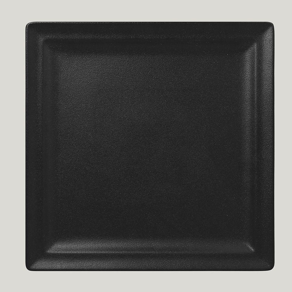 Тарелка RAK Porcelain NeoFusion Volcano квадратная плоская, 30 см (черный цвет) - фото 1 - id-p143418443