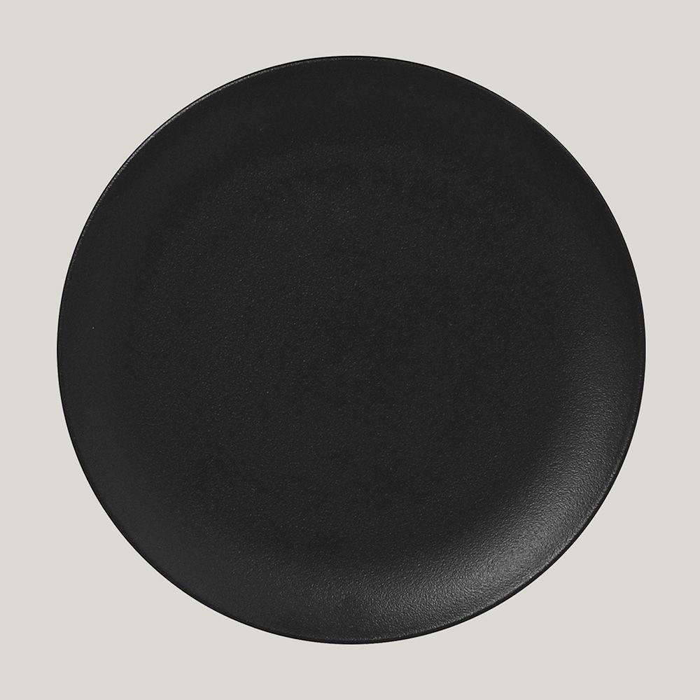 Тарелка RAK Porcelain NeoFusion Volcano круглая плоская, 24 см (черный цвет)