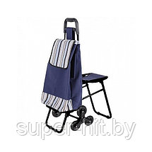 Сумка-тележка хозяйственная со стульчиком на 6 колесах, фото 3
