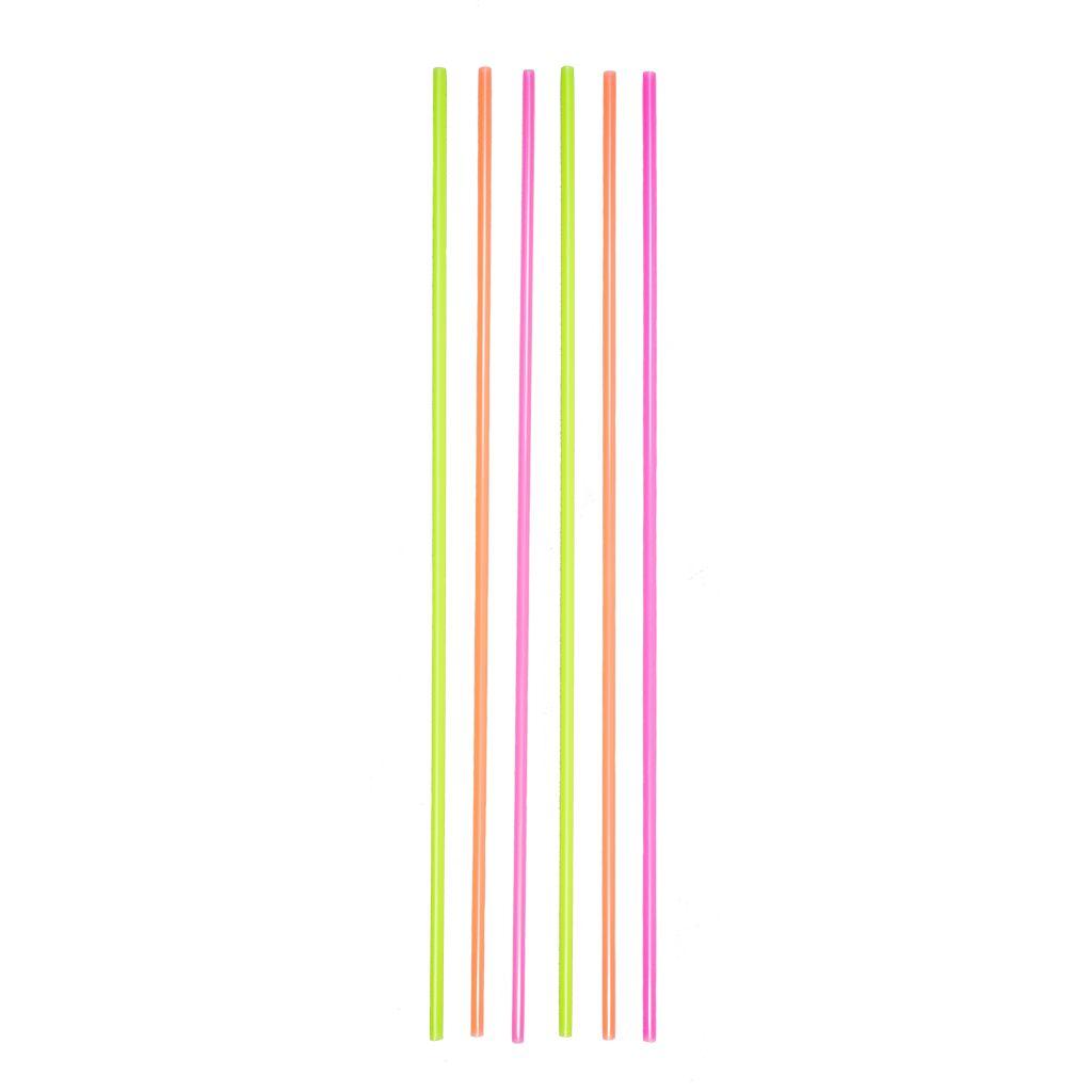 Трубочки для коктейля без изгиба, неоновый цвет, 50 см, 100 шт - фото 1 - id-p143416317