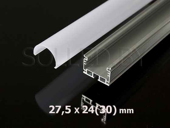 Алюминиевый профиль с экраном 27,5х24(30) для LED ленты - фото 3 - id-p10009460
